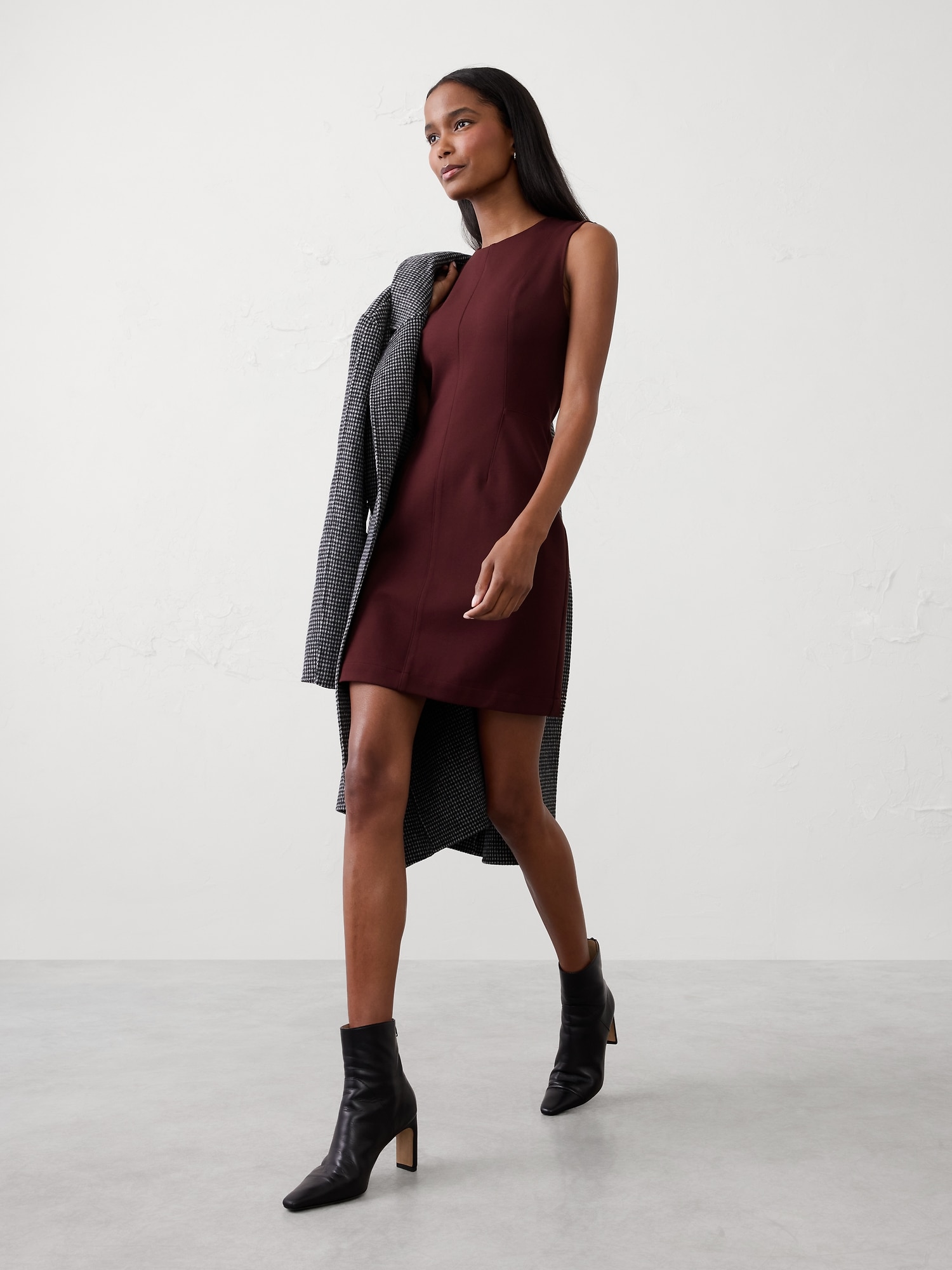 Seamed Sheath Mini Dress