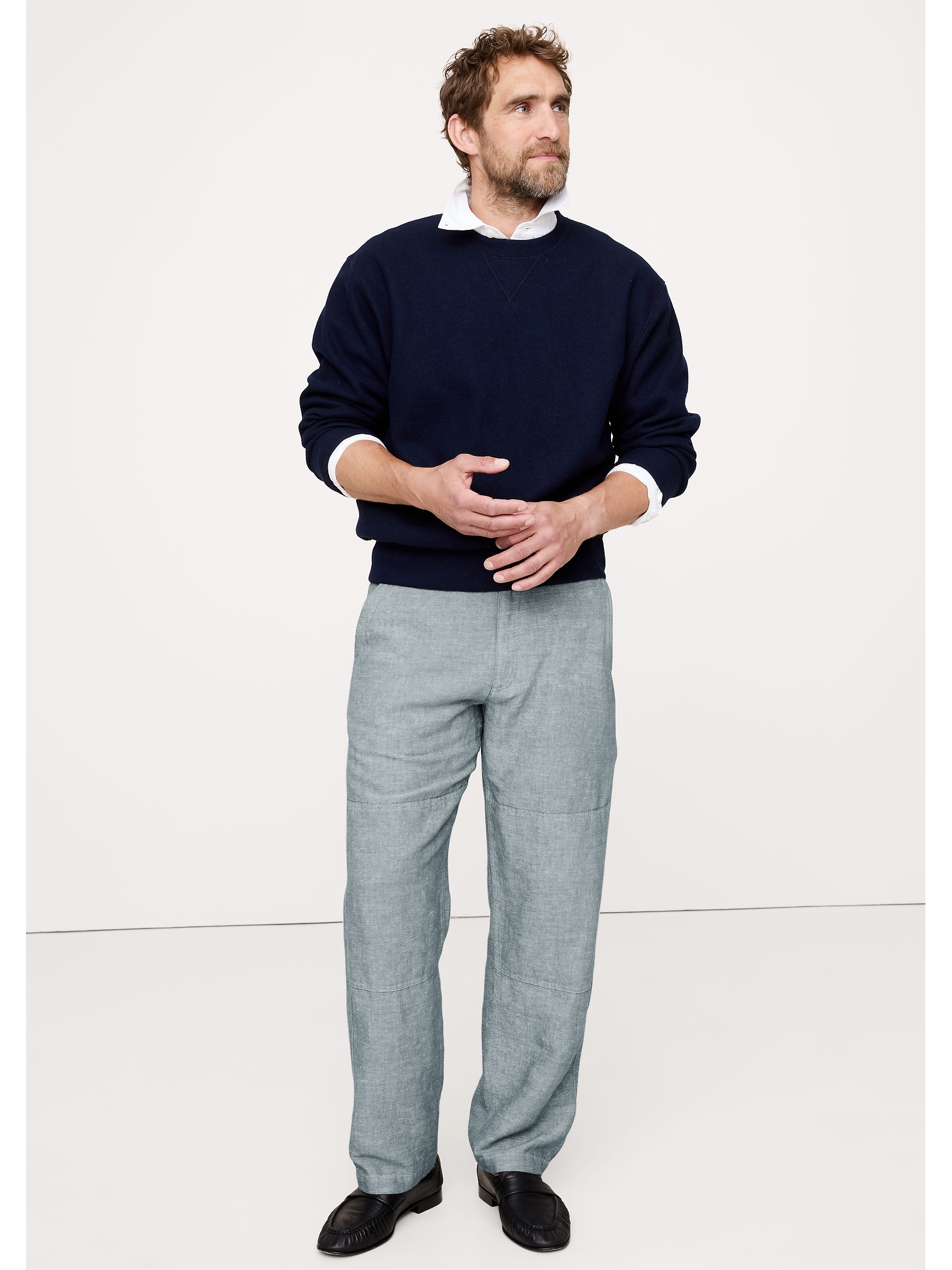 Linen-Cotton Pull-On Pant