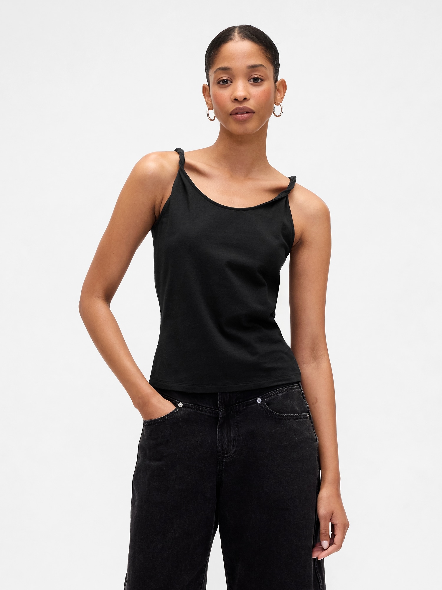 Stretch Jersey Twist Tank Top