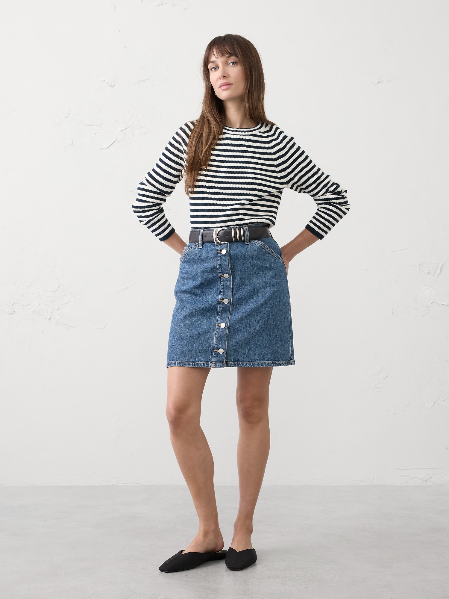 Denim Utility Mini Skirt
