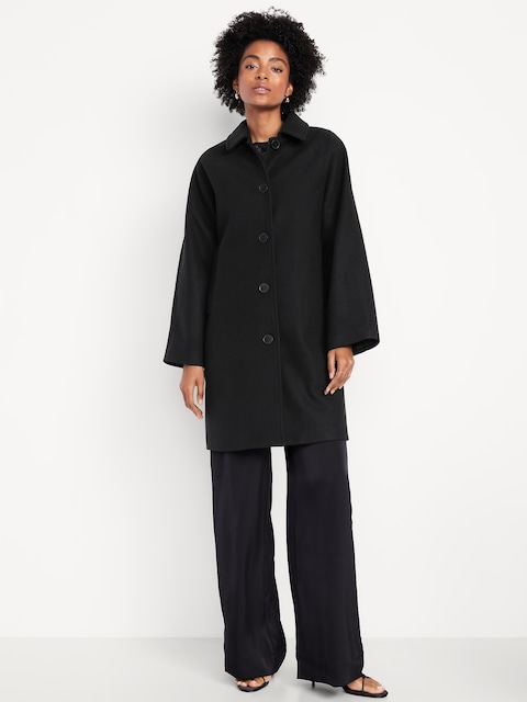 Relaxed Button-Front Mac Coat