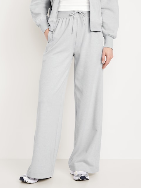 Extra High-Waisted Dynamic Fleece Wide-Leg Sweatpants - Faux
