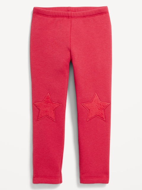 LEGGING À DOUBLURE EN MOLLETON AVEC APPLIQUE EN FORME DE CŒUR POUR TOUTE-PETITE FILLE