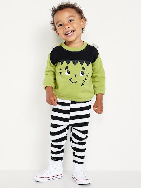 ENSEMBLE D'HALLOWEEN AVEC CHANDAIL EN JERSEY BOUCLETTE ET PANTALON EN COTON OUATÉ POUR BÉBÉ