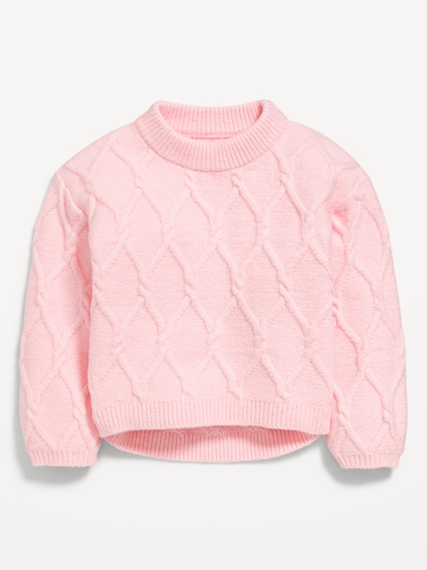 Long-Sleeve Cable-Knit Sweater for Toddler Girls