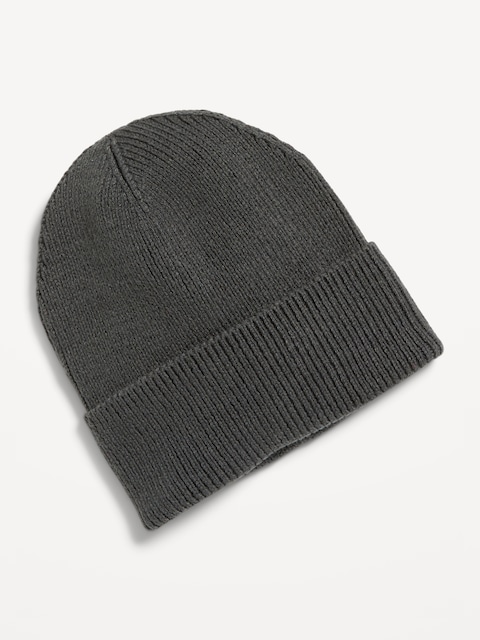 Wide-Cuff Ribbed Beanie for Men