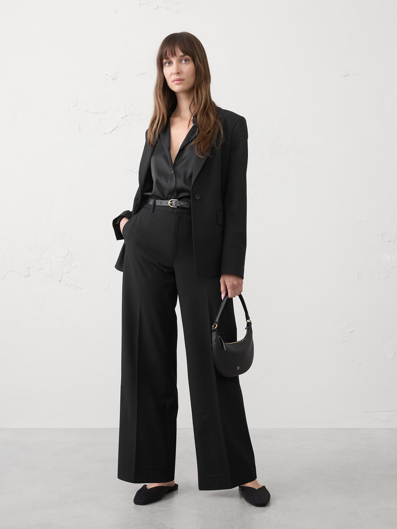 Wide-Leg High-Rise Sculpted Trouser
