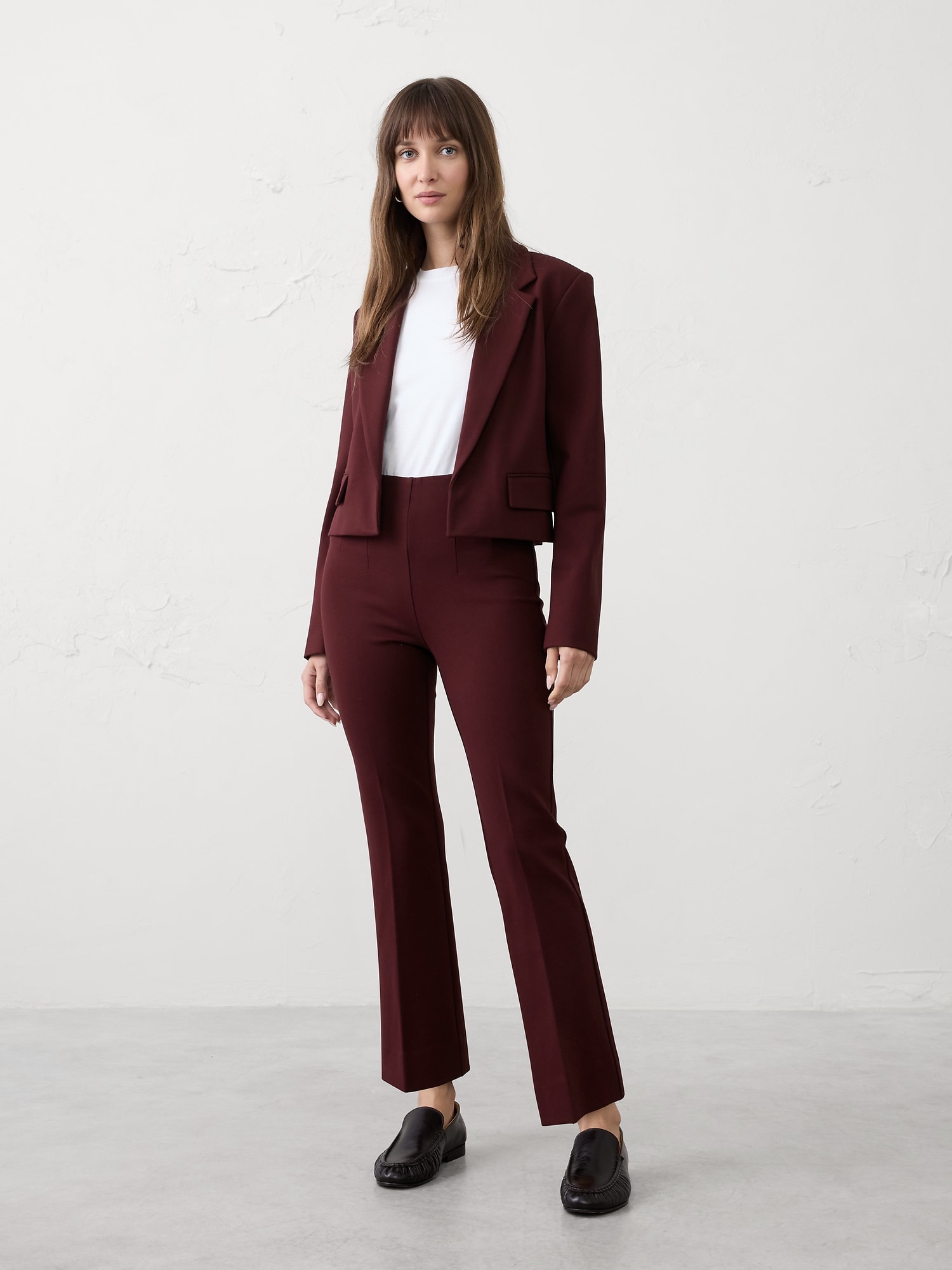 Bootcut Cropped Ponte Pull-On Pant