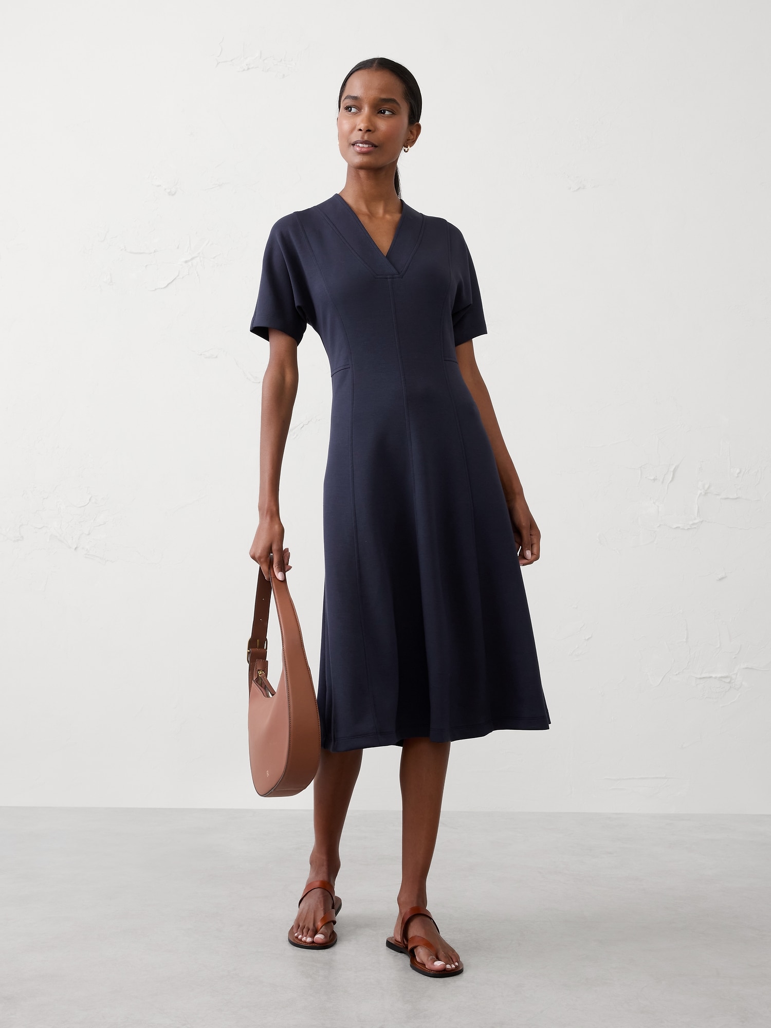 Soft Touch V-Neck Midi Dress