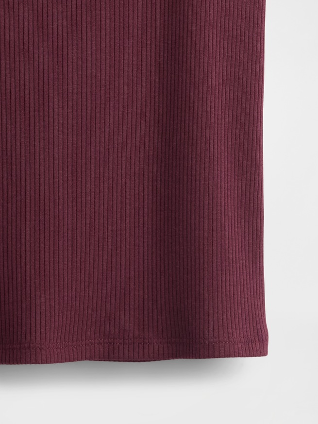 モダン コンパクト リブ スクープネック クロップドTシャツ-3