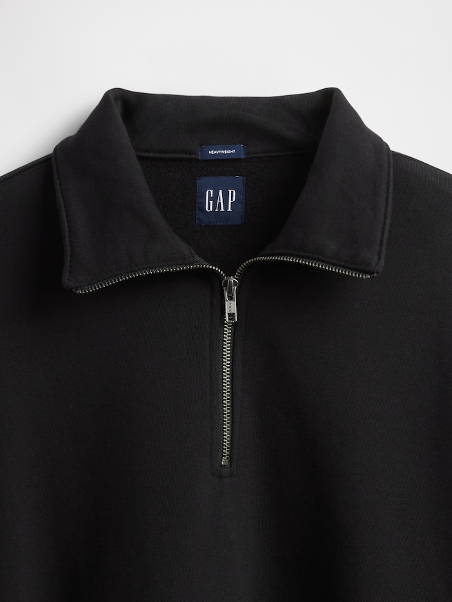 ヘビーウェイト オーバーサイズ 1/4ジップアップ プルオーバー-3