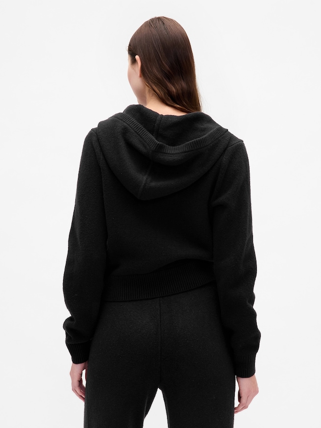 CashSoft カシミヤタッチ ジップアップ ニットパーカー-2