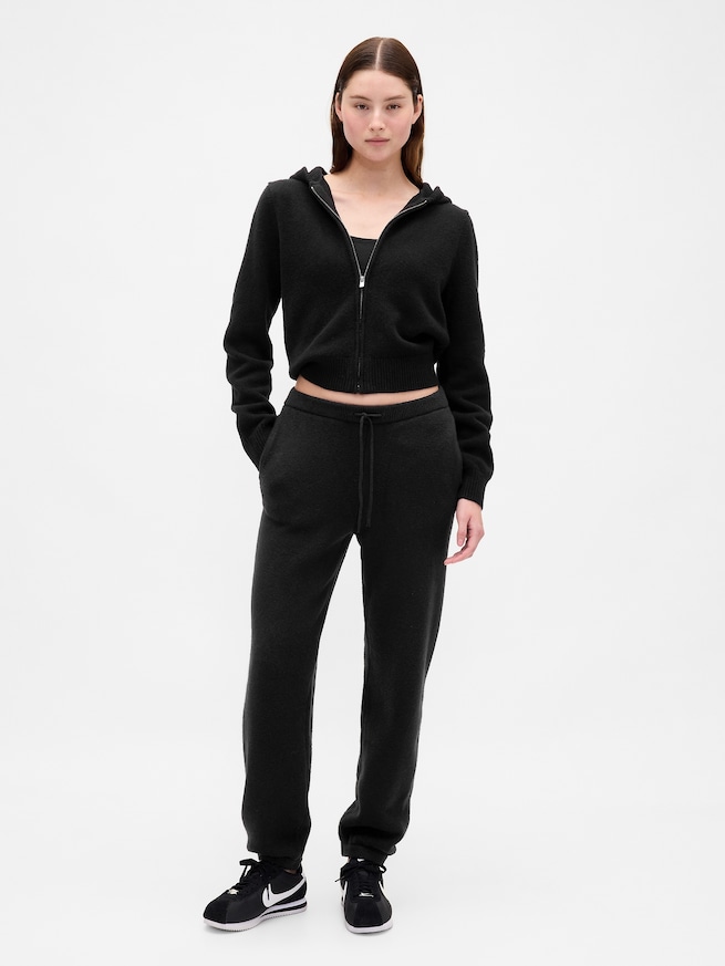 CashSoft カシミヤタッチ ジップアップ ニットパーカー-1