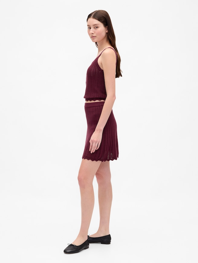 コットン100％ ポインテール ミニスカート-2