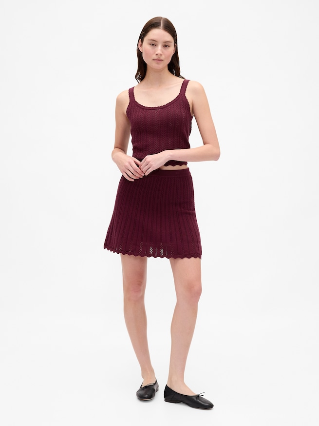 コットン100％ ポインテール ミニスカート-0