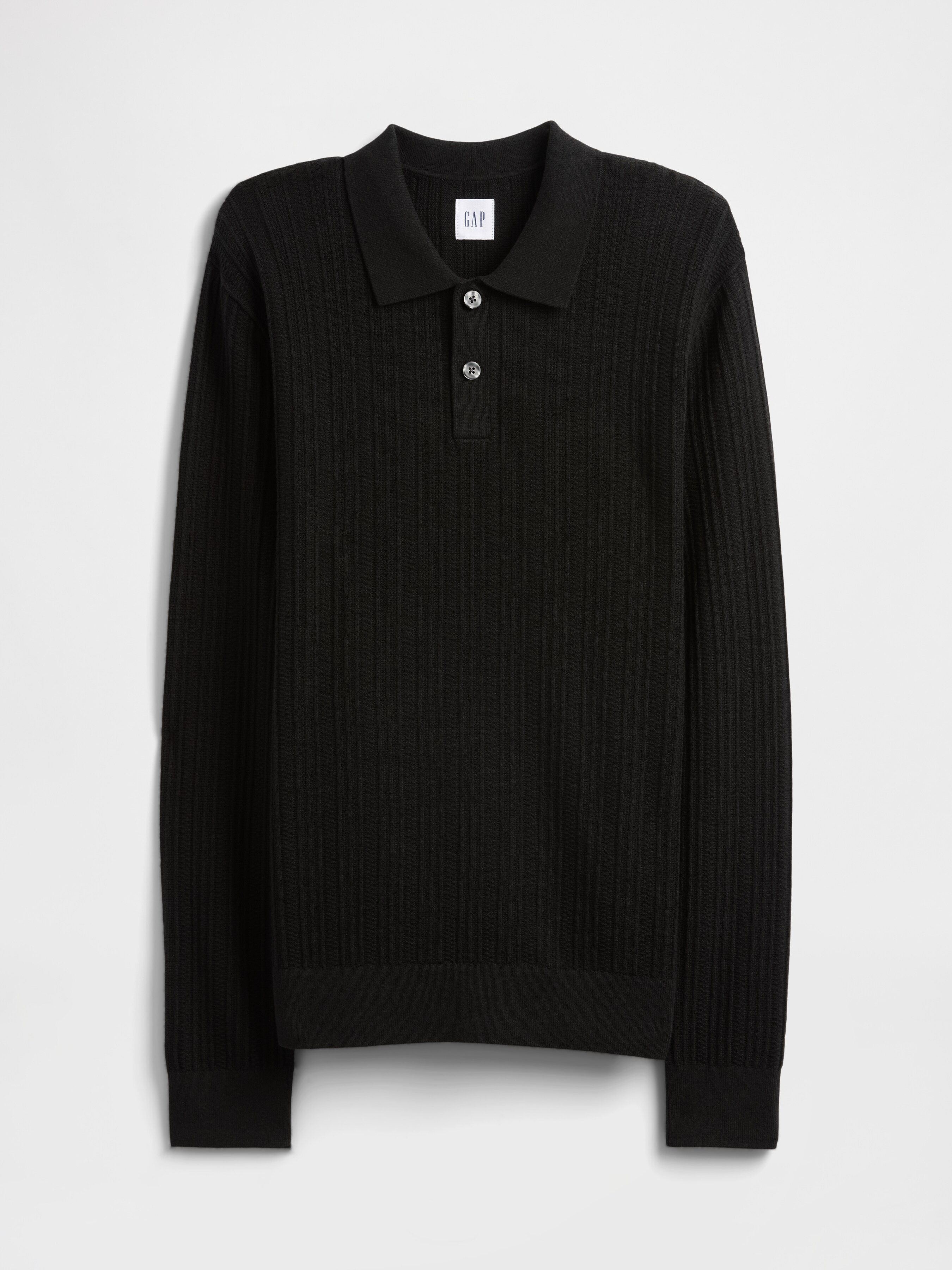 Relaxed Ribbed Sweater Polo Shirt | Gap Factory