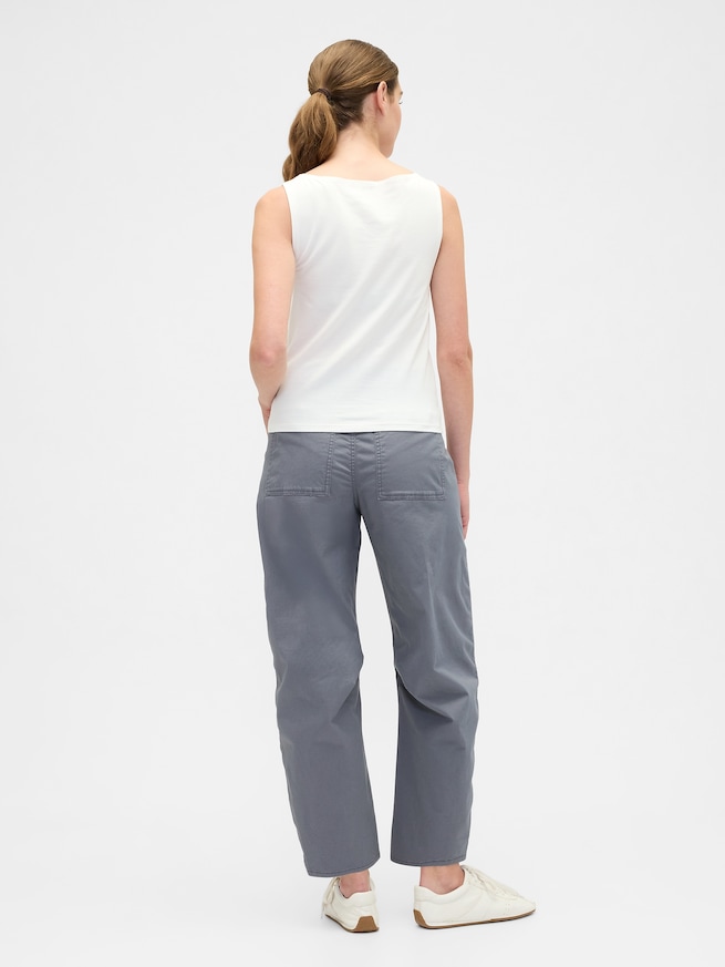 ハイライズ バレルカーキパンツ-1