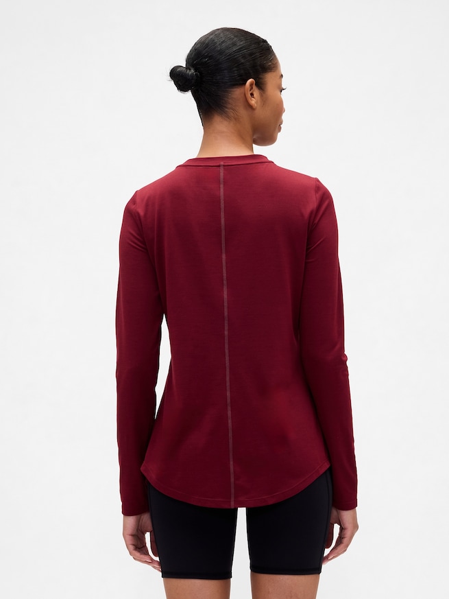 GapFit ブラッシュド ジャージー ラウンドヘム Tシャツ-1