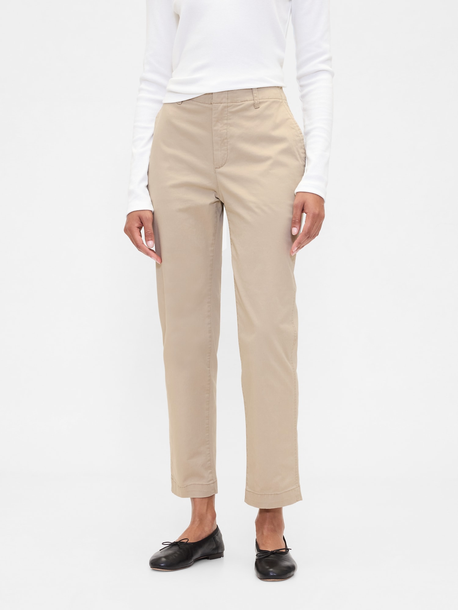 ミッドライズ ダウンタウン カーキパンツ-2