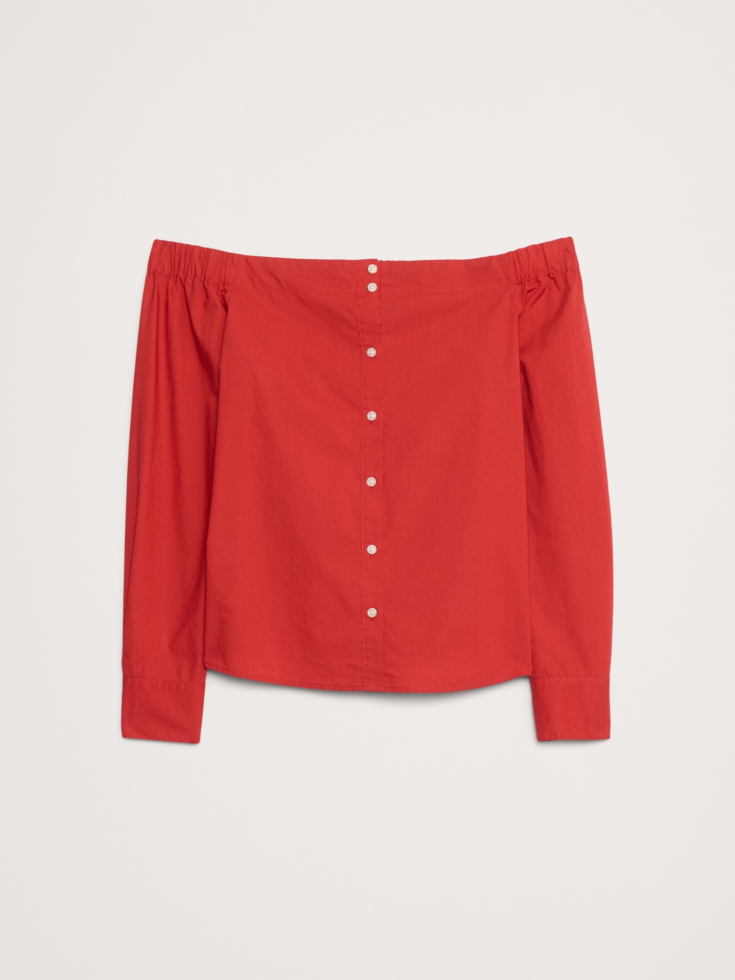 コットンポプリン オフショルダートップス-4 コットンポプリン オフショルダートップス-4