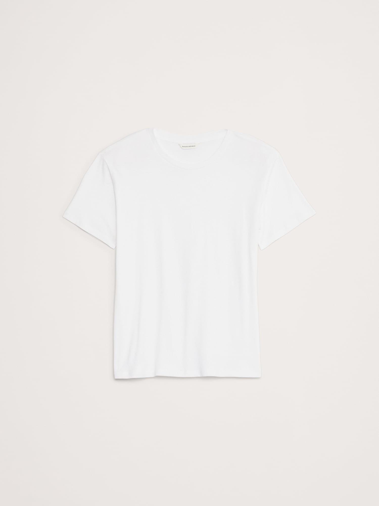 オーバーサイズ コットン シルク クルーネックTシャツ-3