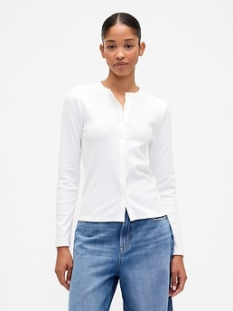 Pointelle Button-Up Top | Gap Factory