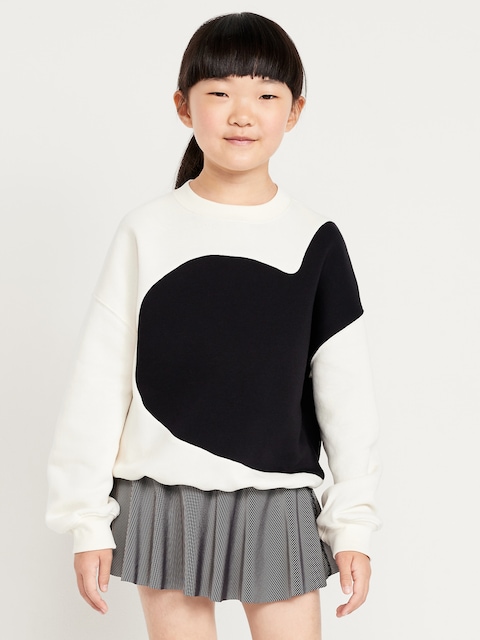 Oversized Graphic Tunic Sweatshirt for Girls