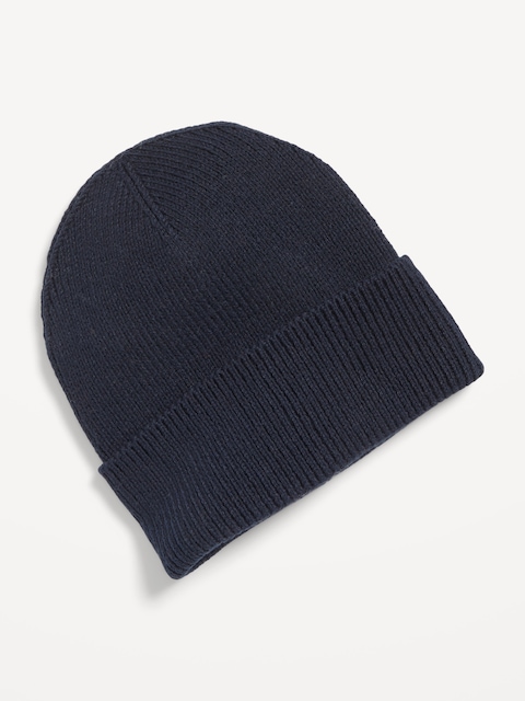 Wide-Cuff Ribbed Beanie for Men