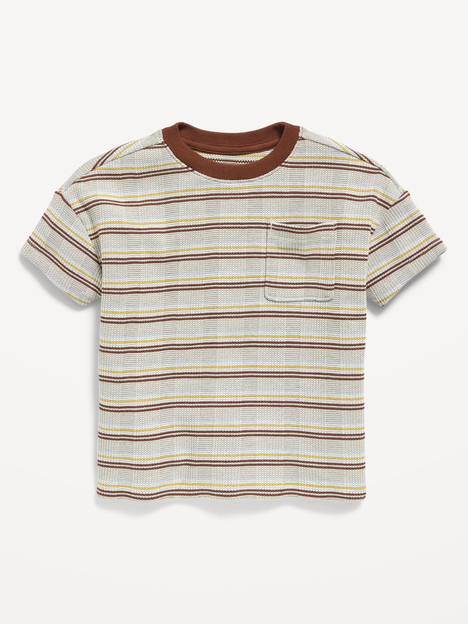 Oversized Waffle-Knit Striped T-Shirt for Toddler Boys