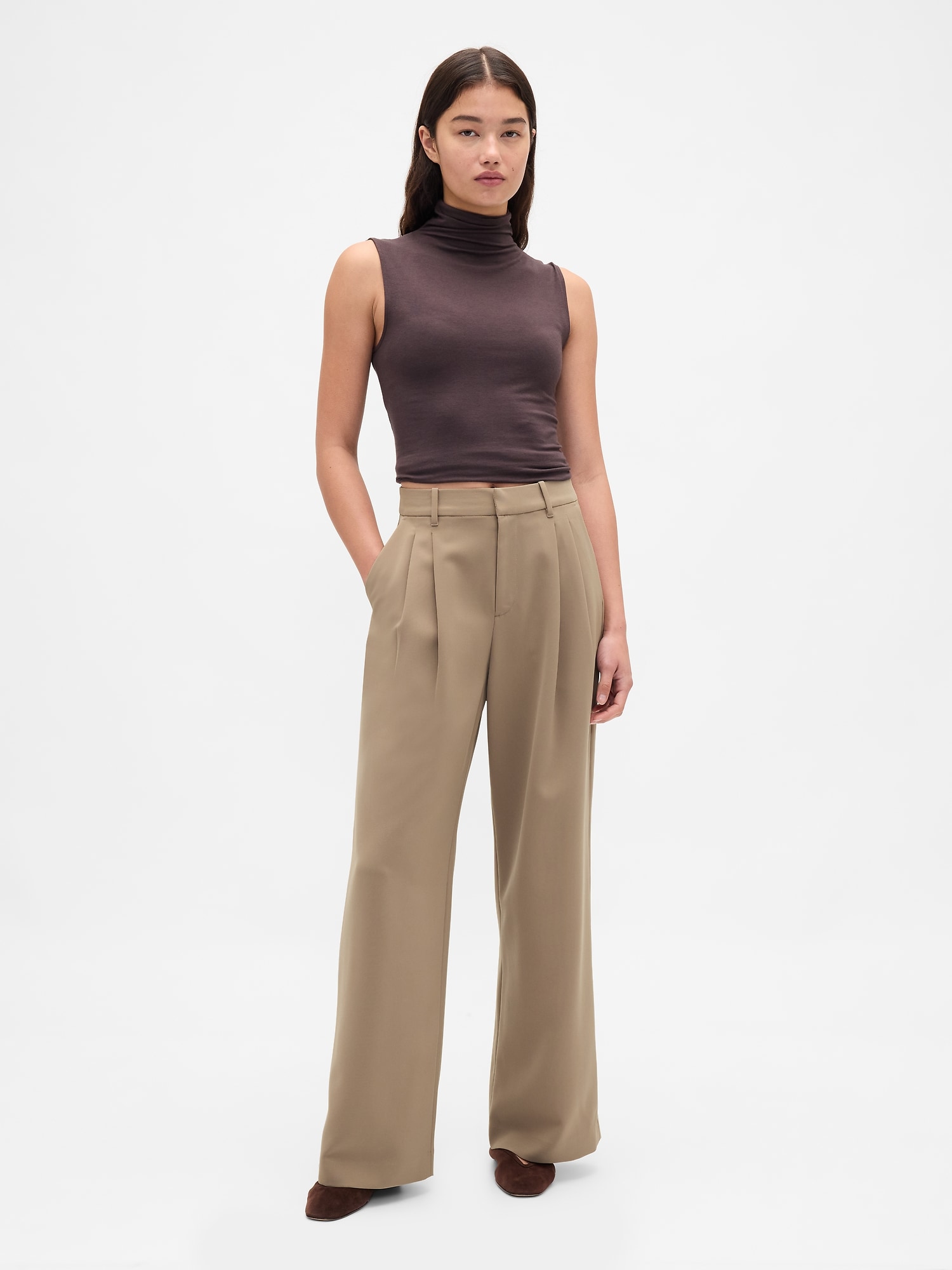 PANTALON TAILLEUR 365 À TAILLE HAUTE À PLIS