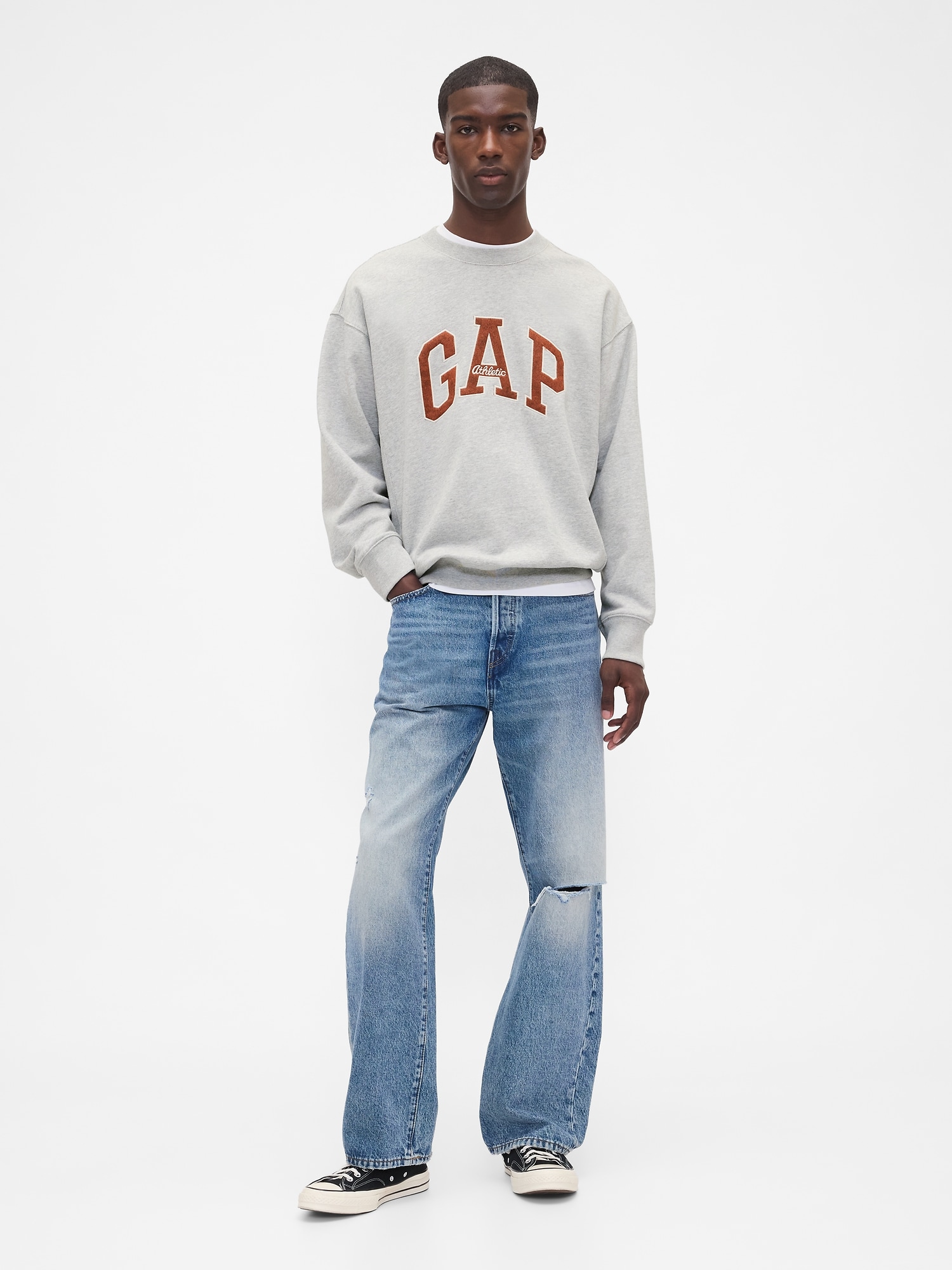 ヘビーウェイト GAP Athleticロゴ スウェットシャツ-1