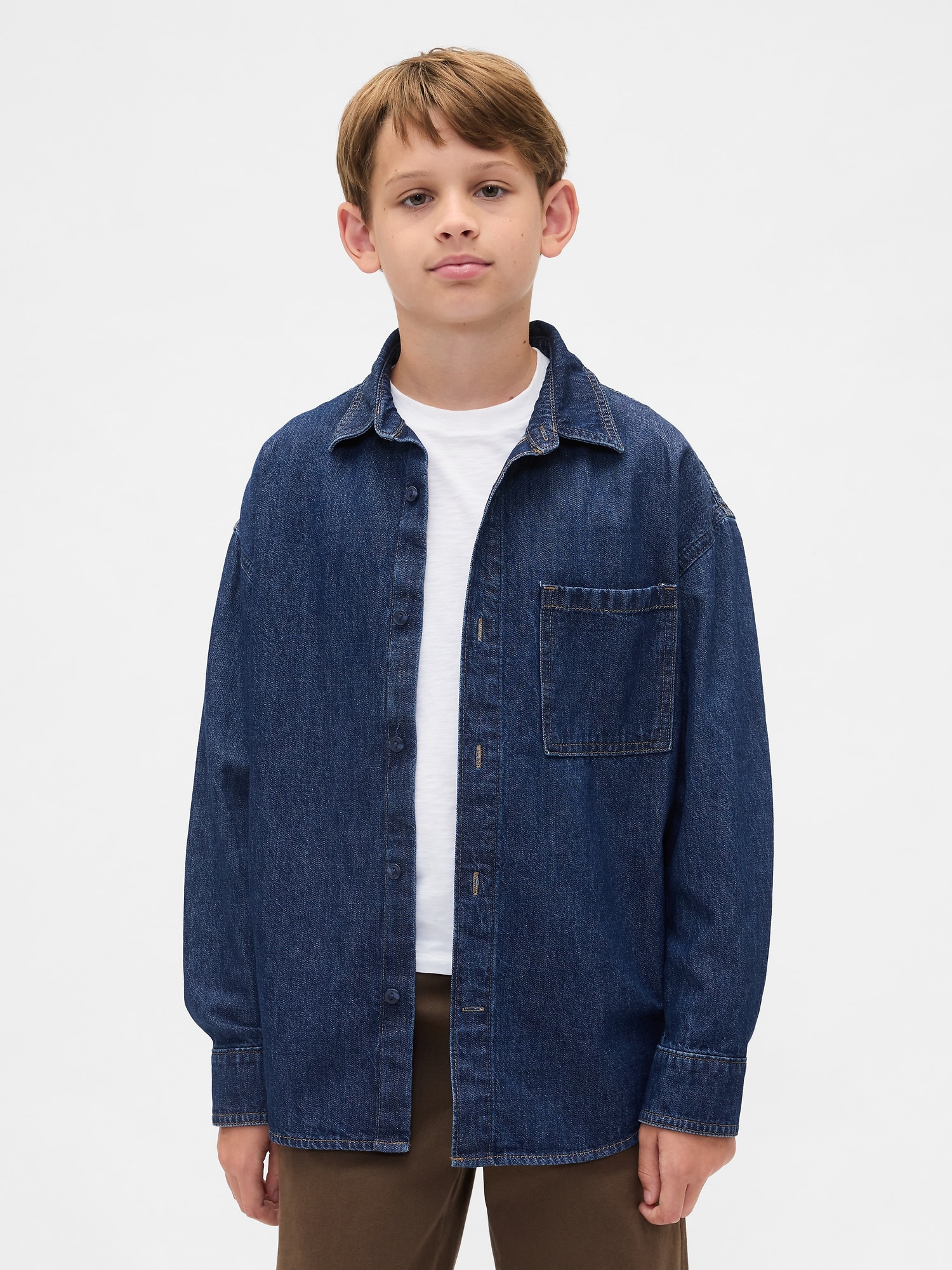 Gap デニム オーバーサイズシャツ (キッズ) Gap デニム オーバーサイズシャツ (キッズ)