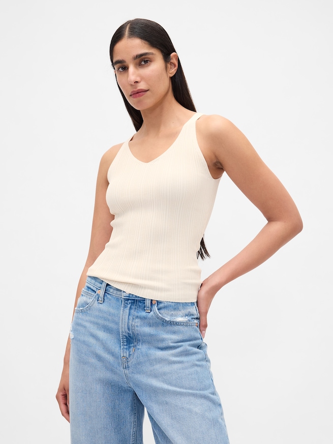 リブニット タンクトップ-0