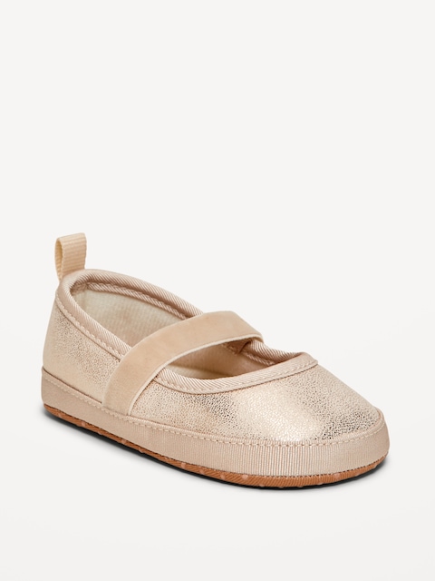 Shiny Faux-Leather Ballet Flats for Baby