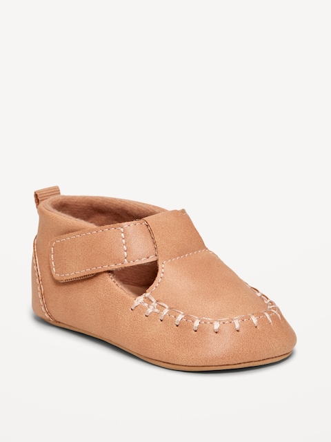 Faux-Leather Moccasin Shoes for Baby