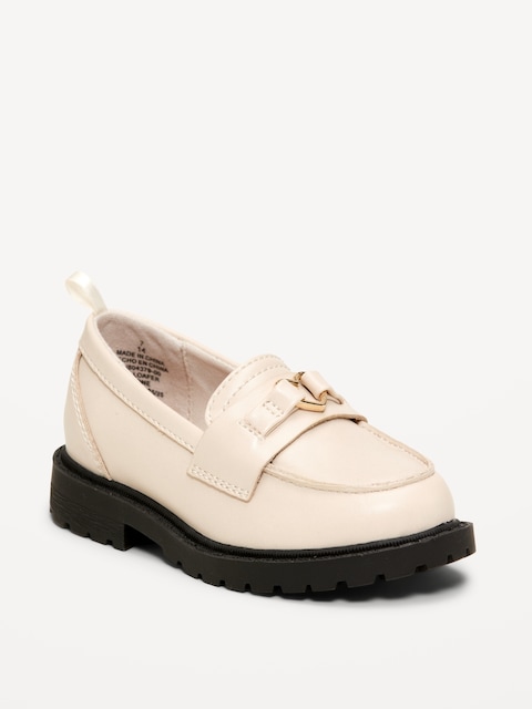 Faux-Leather Chunky Loafers for Toddler Girls