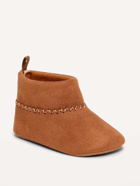 Faux-Suede Moccasin Booties for Baby