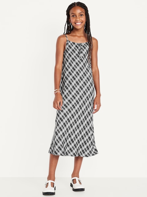 ROBE LONGUE AJUSTÉE ET ÉVASÉE SANS MANCHES À MOTIF POUR FILLE