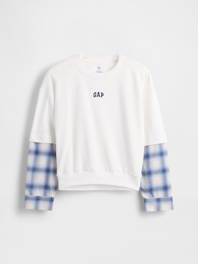 2in1 ヴィンテージソフトフランネルGAPロゴシャツ (キッズ)-1