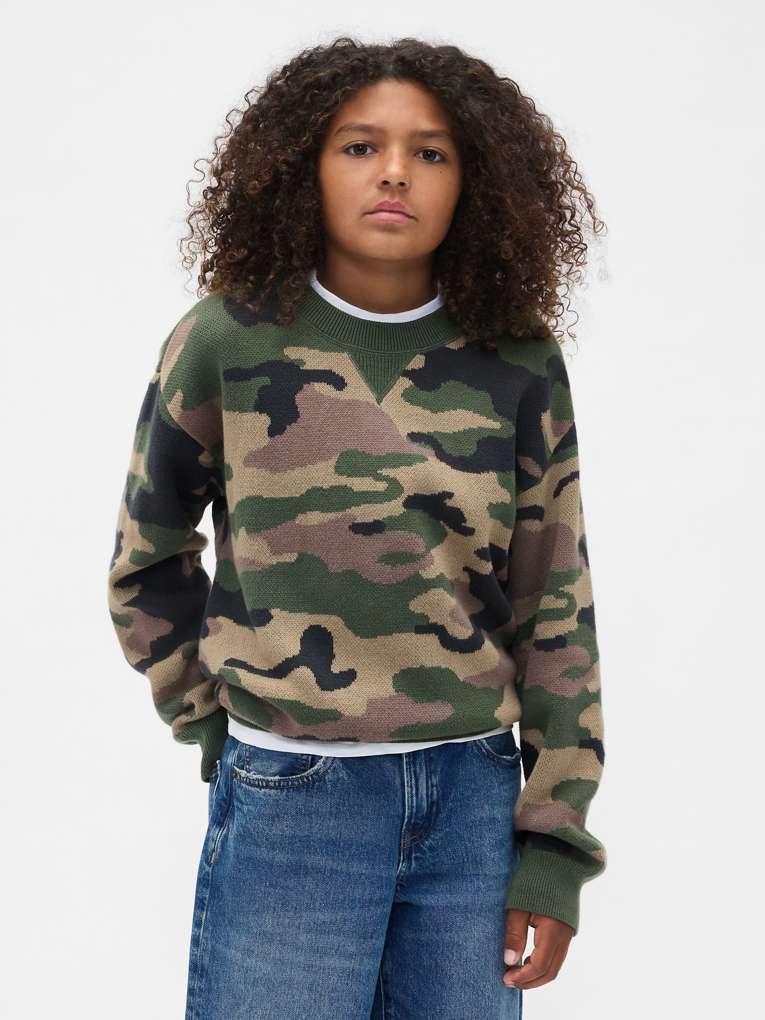 Kids Relaxed Crewneck Sweater