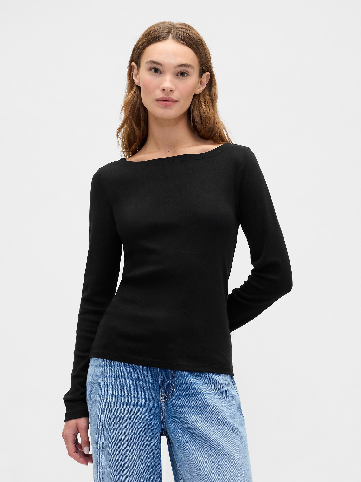 Modern Ribbed Boatneck T-Shirt