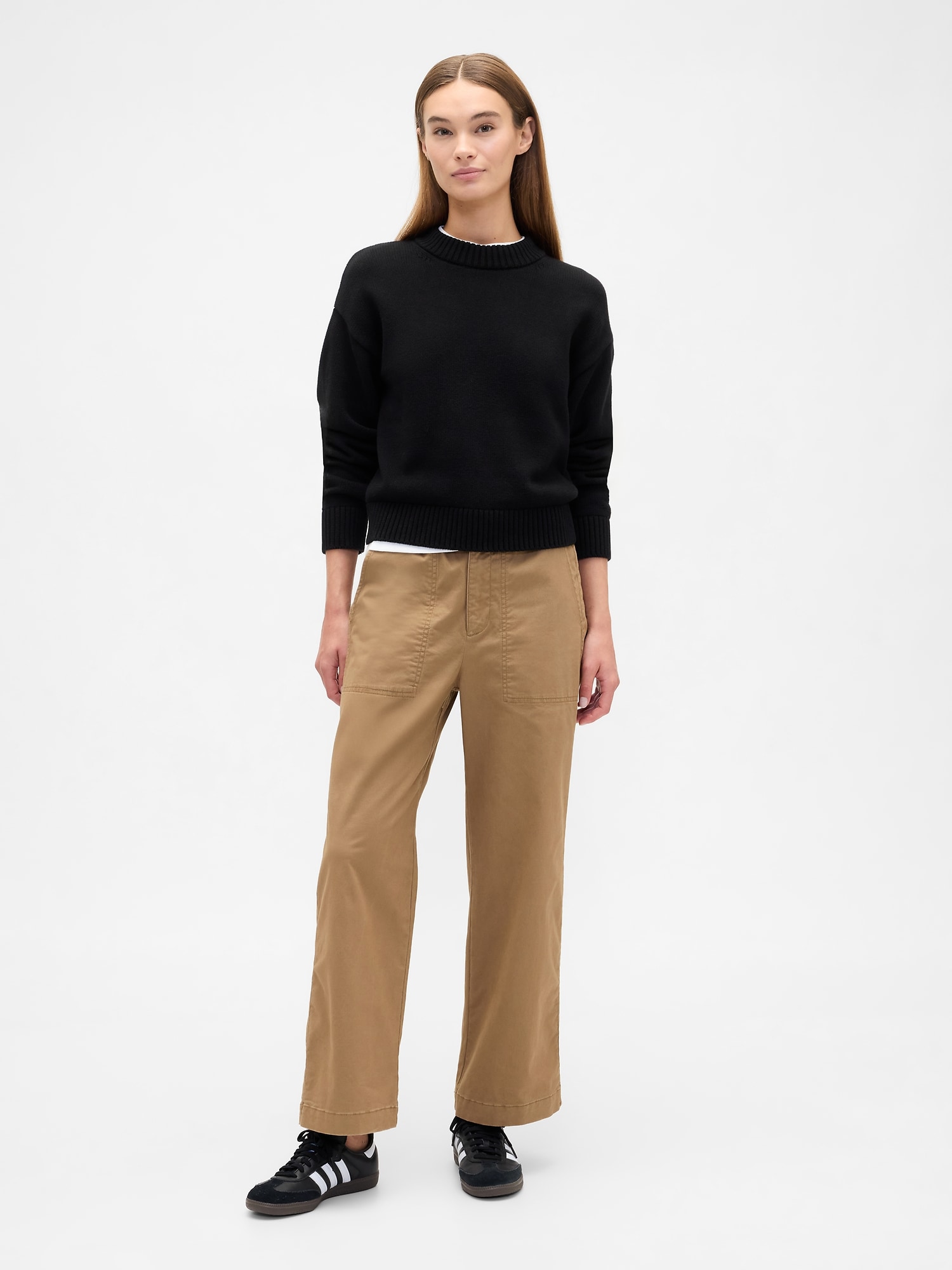 High Rise Easy Wide-Leg Khakis
