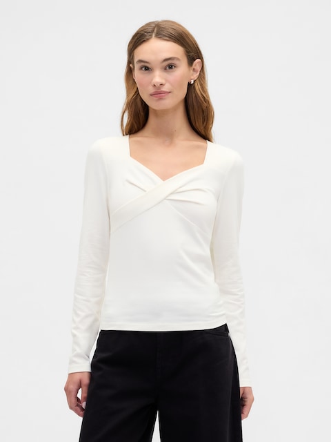 Twist-Front Sweetheart Top