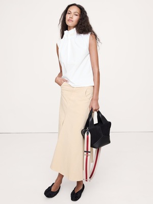 コットンポプリン ギャザーネックトップス