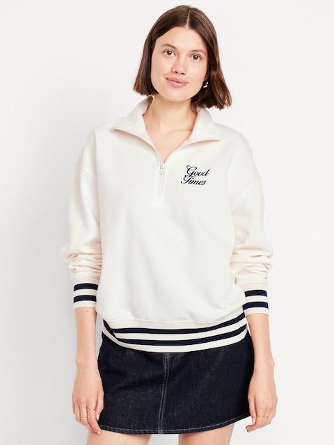 SoComfy Oversized Half-Zip Sweatshirt