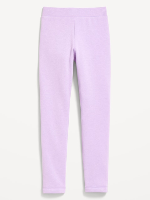 High-Waisted Full-Length Fleece Leggings for Girls
