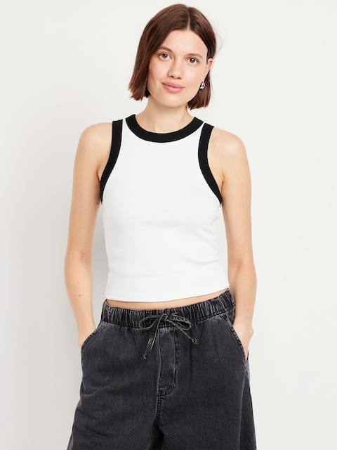 Snug High-Neck Tank Top