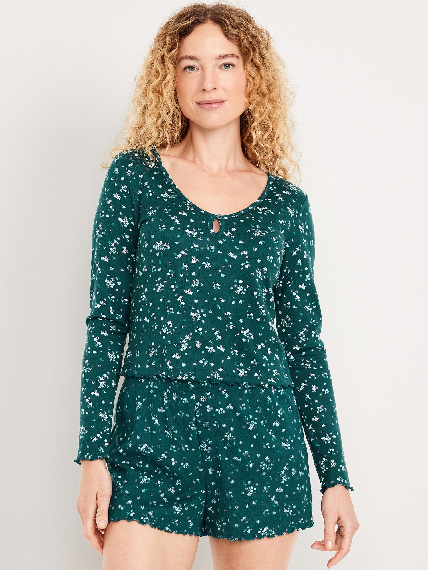 Cozy Ribbed Pajama Top - Sea