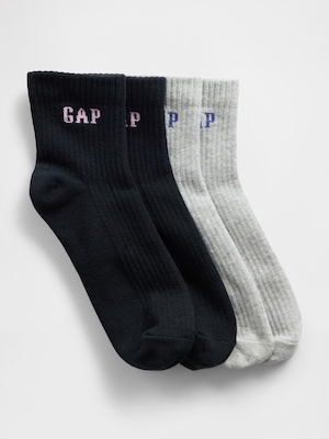 GAPロゴ ショートクルーソックス 2足セット