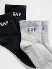 GAPロゴ ショートクルーソックス 2足セット-1